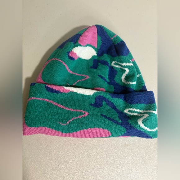 NWT Free People Movement Jumping Jacquard Beanie – Bright Camo – One Size - Picture 5 of 7